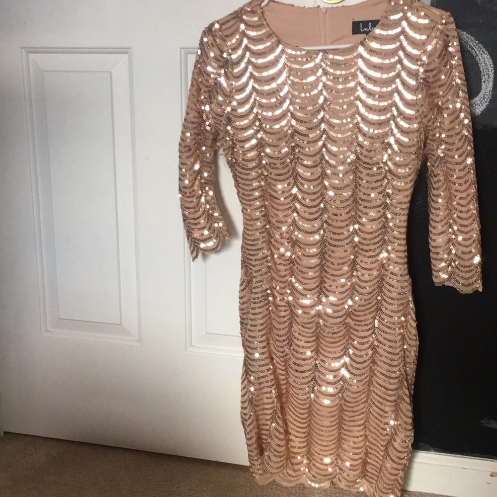 Star Dust Gold Sequin Bodycon Dress